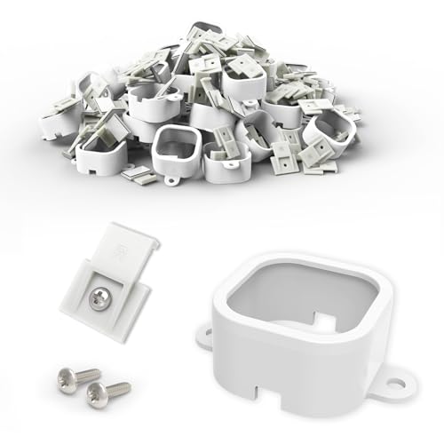 Lights Mounting Brackets Kit for Govee Outdoor Lights Pro H706A H806A | for Govee Outdoor Light Clips 100FT - 60Pcs Light Brackets & 60Pcs Wire Clips with Screws,Replace 3m Adhesive Clips ﻿ - color: White, size: 60