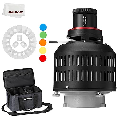 AMBITFUL AL-18 Pro Optical Snoot Spotlight for Photography, Professional Bowens Mount Snoot Photography Kit, Compatible with LE200,LE300 SL60W, SL60II,SL100 LED Lights, Includes 40 GOBOs + Bag