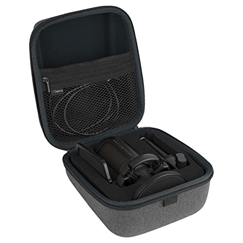 Geekria for Creators Microphone Case Compatible with Fifine AmpliGame A6V, A6T, A6B, A6W, A6TB, A6TP, A6VB, A6VW, Hard Shell Mic Carrying Case, Travel Protective Bag with Cable Storage