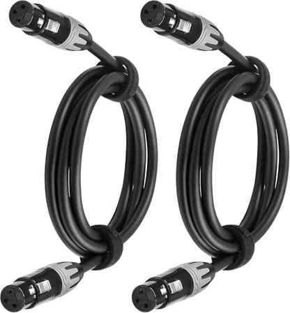SMALL-EYE XLR Female to Female Mic Cable 5 ft 2-Pack, 3-Pin Balanced | 22AWG OFC Copper, Low Noise Audio, Reliable Connector Fit, Studio and Live Sound - size: F to F -5ft, style: Female to Female
