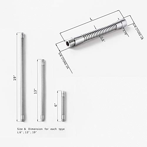 HONESTY 6" Gooseneck for Microphone,HONSETY Multifunction DIY Universal Metal Hose,Chrom - color: Chrome, size: 6 Inch