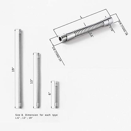 HONESTY 6" Gooseneck for Microphone,HONSETY Multifunction DIY Universal Metal Hose,Chrom - color: Chrome, size: 6 Inch