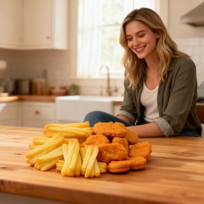 10 PCS Simulated Chicken Nuggets Fake French Fries Artificial Food Model Fake Lifelike Food Props for Kitchen Home Party Decoration Bakery Shop Props Display
