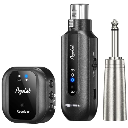 POGOLAB Wireless in-Ear Monitor System, UHF 7-Channel IEM with XLR & AUX/LINE,1ms Ultra-Low Latency, 164ft Range,48kHz/24Bit,Rechargeable Transmitter & Belt Receiver for Stage,Band,Live Performance