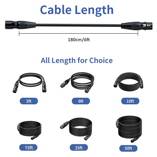 SMALL-EYE 5 Pin DMX Cables 6 ft 4-Pack, 4-Core Male to Female - size: 6 feet -4 Packs