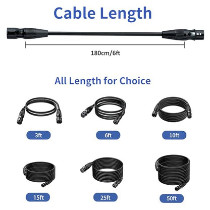 SMALL-EYE 5 Pin DMX Cables 6 ft 4-Pack, 4-Core Male to Female - size: 6 feet -4 Packs