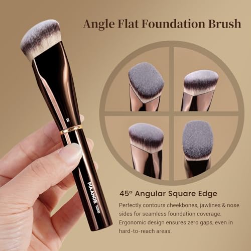 MAANGE Makeup Brushes 16Pcs Professional Foundation Powder Blush Contour Eyeshadows Double-End Makeup Brushes Set with Bag and Gift Box-CoffeeBrown - color: CoffeeBrown
