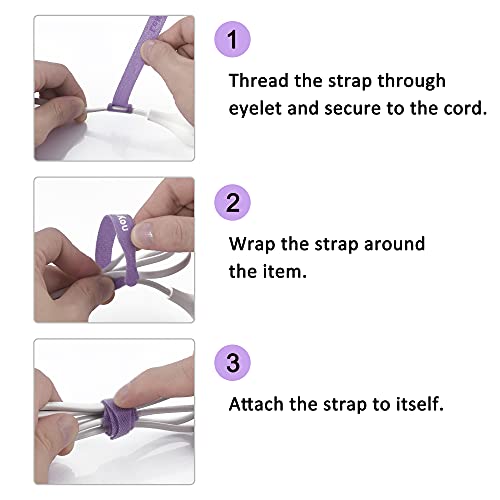 Cable Ties, 60 PCS 8 Inch Fastening Cable Straps, Reusable Hook and Loop Straps Wire Management, Cord Organizer Ties for Home Desk Office Organization - size: 8 inch