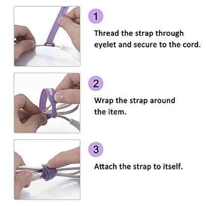 Cable Ties, 60 PCS 8 Inch Fastening Cable Straps, Reusable Hook and Loop Straps Wire Management, Cord Organizer Ties for Home Desk Office Organization - size: 8 inch
