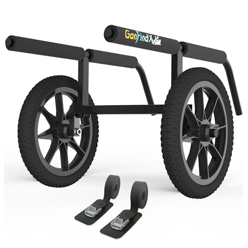 GanFindX Heavy-Duty Kayak Cart, Adjustable Canoe Dolly with 16-Inch Wheels