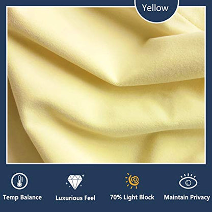 Pom Pom Velvet Curtains for Kid's Bedroom Yellow 42x84" Living Room Drapes - color: Pom Pom- Yellow, size: 42"W x 84"L (Pack of 2)