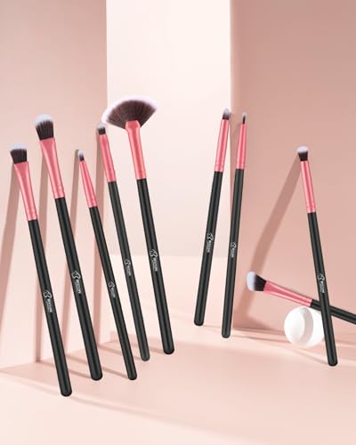 BESTOPE PRO Makeup Brushes 16 Pcs Makeup Brush Set, Blending Brush for Foundation, Premium Synthetic Powder Concealers Makeup Brushes for Eyes and Face, Eye Shadows Brushes, Eyeliner Make Up Brushes - color: Black