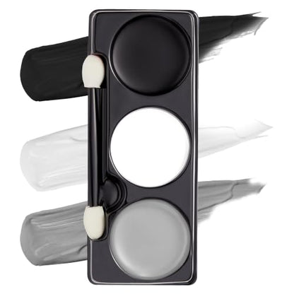 Spooktacular Creations Halloween Makeup Palette 3 Colors Skeleton Face Body Paint with Double-headed Brush for Adult Cosplay SFX Makeup Cosplay Dress Up (7 Oz, Black White Gray ) - color: Black White Gray