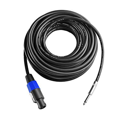 2Pcs 25ft Speakon to 1/4" TS Cable 12AWG Twist Lock Pro Audio Speaker Cord - size: 25Feet-2Pack