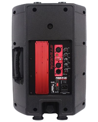 Rockville RPG10 10" Powered 600W DJ PA Speaker Pair with RVCS2 Crank Stands | 600W Peak / 150W RMS Each, 2-Way, XLR/1/4"/RCA Inputs, XLR Output, Titanium Driver, Bass/Treble EQ, 2 Carry Bags, 4-Items