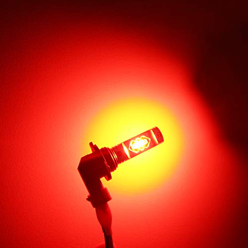 Alla Lighting 3800lm PGJ13 Base 889 881 LED Fog Light Bulbs, Red Xtreme Super Bright H28 886 888 894 896 898 ETI-SMD Replacement - color: 800K Red