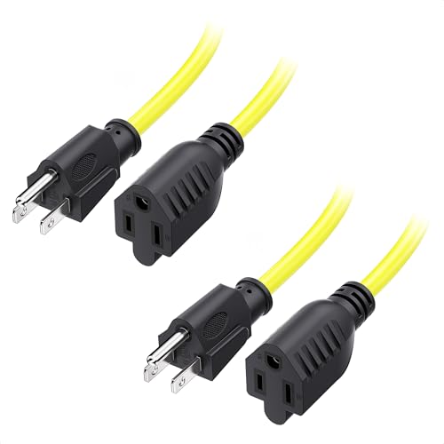 [ETL Listed] Cable Matters 2-Pack 16 AWG 13A Power Extension Cord, 10ft - color: Yellow, size: 10 Feet, style: 2-Pack