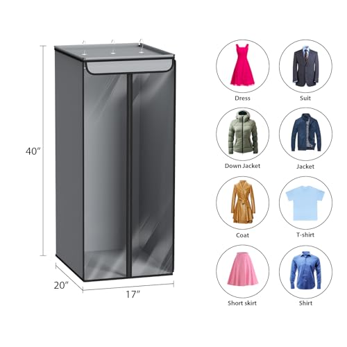 Univivi Garment Bags for Hanging Clothes, Cloth Bag 40 In, 2 PCS, Grey - color: Grey, size: 40"-2PCS