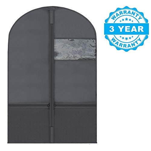 Plixio 36" Kids Garment Bags for Dance Costumes, Childrens Hanging Clothes - color: Black, size: 3 Pack : 36"