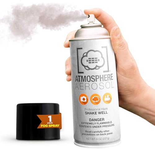 1 Pack Atmosphere Aerosol Haze/Fog Spray for Photography - Safe & Portable Mini Fog Machine Alternative - Smoke and Light Ray Effects Maker for Indoor and Outdoor, No Battery - Made in The USA - size: 8 Ounces