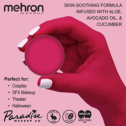 Mehron Makeup Paradise AQ - DARK PINK, Water-Activated Face & Body Paint - color: Dark Pink, size: 0.25 Ounce