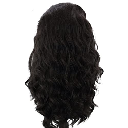 RONGDUOYI RDY Black Lace Front Synthetic Wig 24inch Loose Body Wave Heat Fiber Hair Long Wavy Lace Front Wigs for Women Half Hand Tied Wig Cosplay Daily Use Hair - color: Black-1