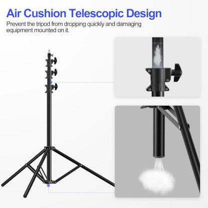 EMART 13ft Heavy Duty Light Stand Photography Tripod for Photography | Air-Cushioned Aluminum Alloy Light Stand with 1/4'' and 3/8'' Screw, Compatibility for Sports Games/Wedding Recording - size: 13FT