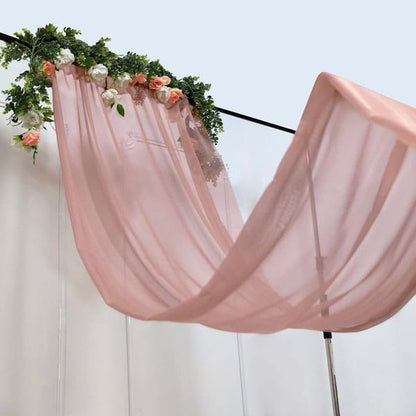 Tableclothsfactory Dusty Rose Sheer Premium Chiffon Curtain Panel Backdrop Drapery with Rod Pockets | 5ft x14ft - color: Dusty Rose, size: 5ftx14ft