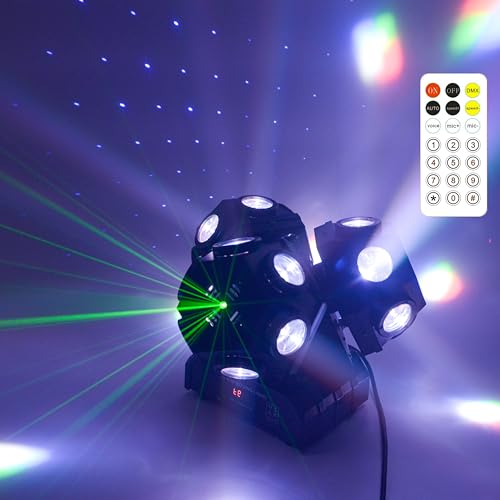 18LEDs Moving Head DJ Light Rotating Beam Lights Stage DJ Lighting Led Pinspot Uplighting Lights for Events Sound Activated Dmx512 Light for DJ KTV Disco Party Wedding Concert Festival - color: 3HEAD 18LED Stage Lights w/ Special Light