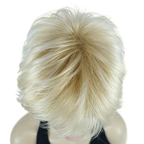 Lydell Short Layered Shaggy Wavy Full Synthetic Wigs (24BT613 Blonde Mix) - color: 24BT613 Blonde Mix