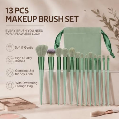 Makeup Brush Set 13 Pcs Professional-Complete Kit with Foundation,Eyeshadow,Blush&Lip Brushes-Soft Synthetic Bristles for Women&Beginners B - color: D