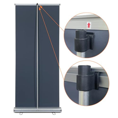33.5"W x 80"H Retractable Banner Stand – Standard Roll Up Banner Display with Padded Carrying Bag for Trade Show, Exhibition, Store Promotion & Advertising Events 1 Pack (Stand Only)