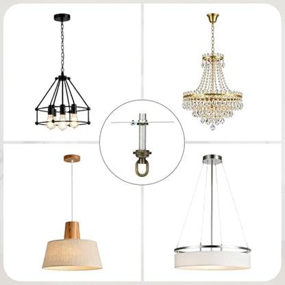 2 Set 4" Universal Light Fixture Cross Bar Kit 1/4 IP Bronze | Center Ceiling Light Plate Mounting Hardware Repair Set - color: Bronze
