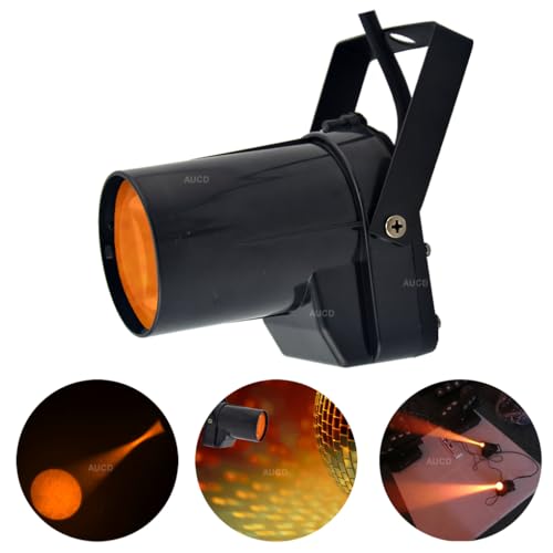 Portable 5W Yellow LED Pinspot Lights Spotlights Beam Show Lamp DJ Party Disco Mirror Ball Projector Stage Lighting Y - color: Yellow