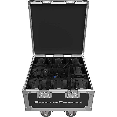 Chauvet DJ Freedom Charge 8 Compact Par Light Fixture Charging Rolling Hard Road Case with Wheels for Freedom Par Series Tri-6, Quad-4, and Hex-4 Lights - size: 20 x 20 x 15.75 inches