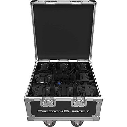 Chauvet DJ Freedom Charge 8 Compact Par Light Fixture Charging Rolling Hard Road Case with Wheels for Freedom Par Series Tri-6, Quad-4, and Hex-4 Lights - size: 20 x 20 x 15.75 inches