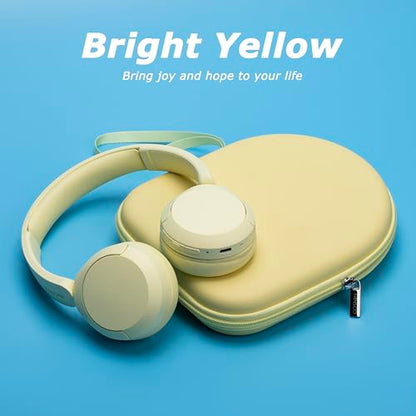 Ginsco Case Compatible with Sony WH-CH520 Wireless Headphones Bluetooth On-Ear Headset with Microphone, with JBL Tune 510BT/520BT/500BT/Junior 320 Ultra-Slim Case for On Ear Headphones (Butter Yellow) - color: Butter Yellow