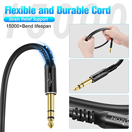 Twozoh XLR Male to 1/4 Inch Jack TRS Cable, Balanced 6.35mm Plug to 3 pin XLR Male, Quarter inch to XLR Stereo Male to Male Guitar Cable 10FT (Profesional/HiFi) - color: Male 1-PACK, size: 10FT
