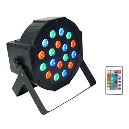 Rockville Battery PAR 50 18W LED DMX Wash Up-Light, Rechargeable Battery, Remote Control, RGB Color Mixing, Sound Activated, for DJs, Clubs, Parties, Weddings | Wireless Remote, 8-10 Hour Battery, 18x1W RGB LEDs, 7 DMX Channels, Sound Activated, Master/Sl