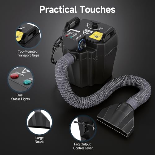 3500W Dry Ice Fog Machine, Low Lying Fog Machine with 1614Ft² Coverage, 110V DJ Effect Smoker Atmospheric Effects Machine with Tube 10L Tank for Stage Party Wedding DJ Club