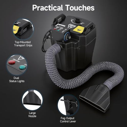 3500W Dry Ice Fog Machine, Low Lying Fog Machine with 1614Ft² Coverage, 110V DJ Effect Smoker Atmospheric Effects Machine with Tube 10L Tank for Stage Party Wedding DJ Club