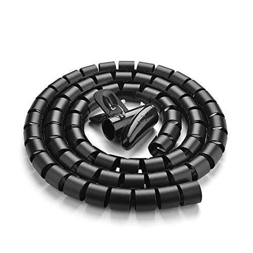 10FT Cable Management Sleeve Cord Bundler 0.8" Diameter w/Zip Clip Zipper Wire Wrap Cord Organizer Cable Tube Hider Flexible & Expandable Home & Office Wire Concealer for PC TV Computer Cinema - size: 0.8" Dia