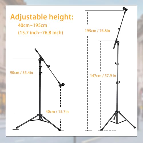 Tripod Mic Stand Floor Boom Arm for Blue Yeti Q2U SM57 SM48 Fifine K6 K688