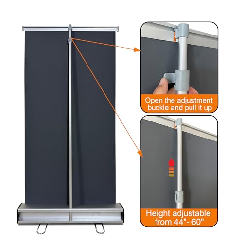 Desktop Retractable Banner Stand 24" W x 40" H – Portable Tabletop Roll Up Banner Display with Padded Carrying Bag for Trade Show, Exhibition, Business Advertising (Stand Only) - size: 40" Height