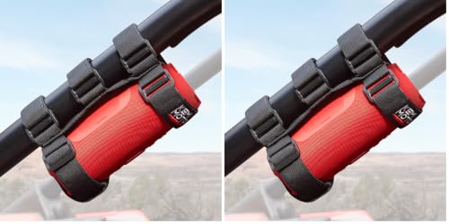 KEMIMOTO UTV Speaker Mount, Adjustable 2 Strap Style Portable Speaker Holder for 1.5" to 2.5" Roll Bar, Compatible with Polaris RZR Ranger Can Am X3 Commander Pioneer Kawasaki Mule (Pack of 2) - size: 3.54 x 5.31 x 2.55 inches (Pack of 2)
