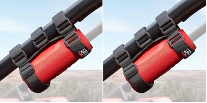 KEMIMOTO UTV Speaker Mount, Adjustable 2 Strap Style Portable Speaker Holder for 1.5" to 2.5" Roll Bar, Compatible with Polaris RZR Ranger Can Am X3 Commander Pioneer Kawasaki Mule (Pack of 2) - size: 3.54 x 5.31 x 2.55 inches (Pack of 2)