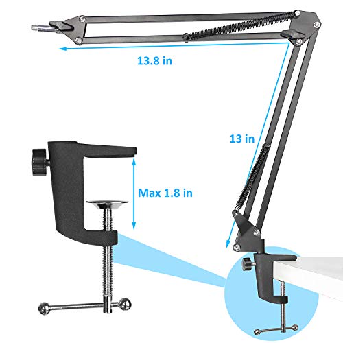 Razer Seiren X Boom Arm with Pop Filter - Mic Stand with Foam Cover Windscreen for Razer Seiren X Streaming Microphone by YOUSHARES