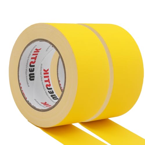 WELSTIK 2 Pack Gaffer Tape Yellow,2" X 33 Yards-10% Longer-Heavy Duty Gaffer Floor Tape Matte Finish for Film Schools, Box-Sealing,Non-Reflective Easy to rip - color: Yellow, size: 2"X 33 Yards