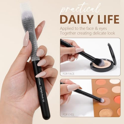 DUcare Makeup Brush Set Professional, 12 pcs Makeup Brushes, Premium Cruelty-Free Synthetic Fiber Hair, Travel Make up Brushes Set with Case (Black) - color: black with case