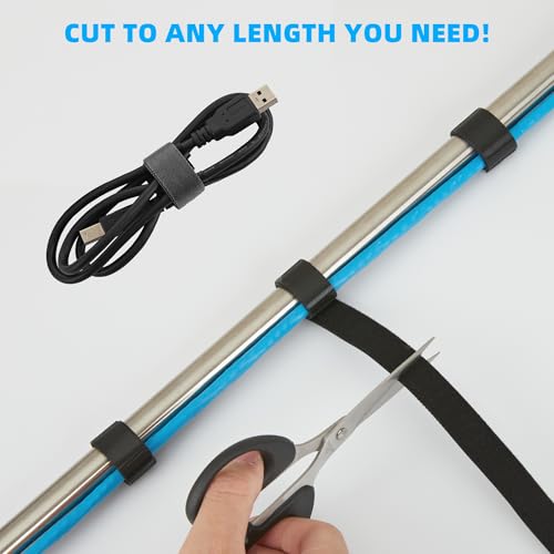 14 Yards x 3/4 inch Hook and Loop Roll, Reusable Fastening Cable Ties, Multi-Purpose Cable Management Wire Ties Cable Straps for Organizing Home, Office and Data Centers - color: 3/4inch-14yd